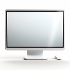 Stock image of a desktop computer monitor against a white backdrop Generative AI