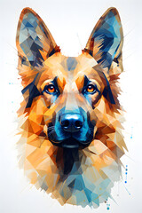 polygon portrait of a dog
