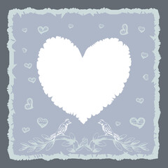 White love icon on ornamental blue background vector illustration