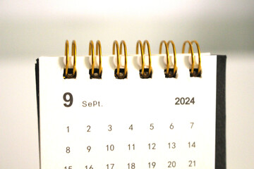Calendar template for the new year, 2024. Place it elegantly on your clean, white work desk for a...