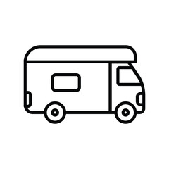 camper icon with white background vector stock illustration
