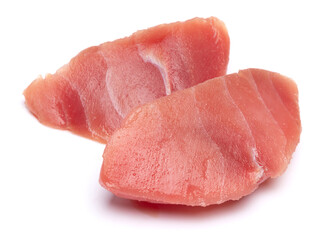 Fresh tuna Fish steak isolated on a white background