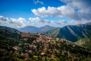 Fototapeta na wymiar A village at Parc Naturel Régional de Corse
