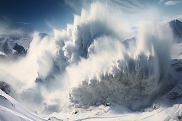Avalanche in the mountain