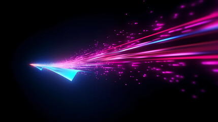 Abstract geometric background, technological lines background and light effects, 3D rendering