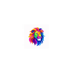 lion logo colourful