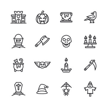 set of icons halloween
