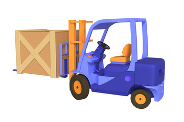 3d forklift used to lift and move materials. 3d rendering