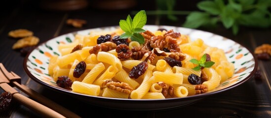 Pasta AK from Amosova with dried fruit, lemon, and honey for a healthy vitamin-rich meal.