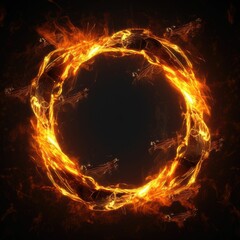 fiery sphere with fire
