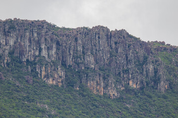 Beautiful Savannah Landscape With Mountain in Center of Brazil.