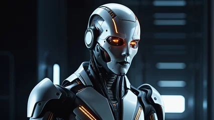 Fotobehang artificial intelligence humanoid android futuristic concept © Hagi