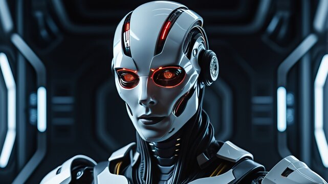 artificial intelligence humanoid android futuristic concept