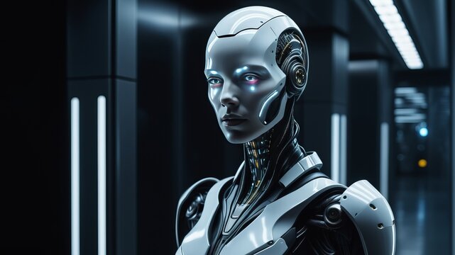 artificial intelligence humanoid android futuristic concept
