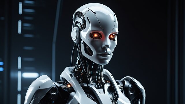 artificial intelligence humanoid android futuristic concept