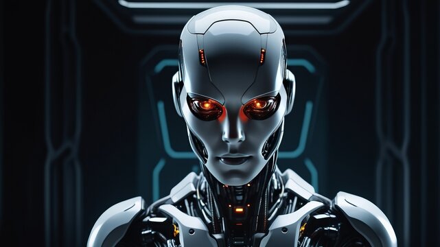 artificial intelligence humanoid android futuristic concept