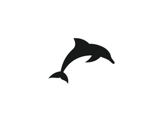 dolphin logo vector illustration. dolphin jump silhouette vector icon © Rezaalfarid204