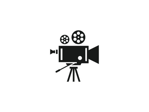 cinema logo vector illustration. camera film vector icon