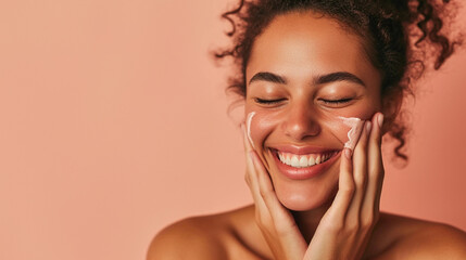 a beautiful woman washing her face. skincare concept.
