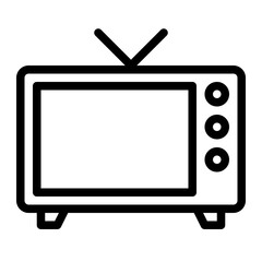 TV icon outline style for download (hotel pack)