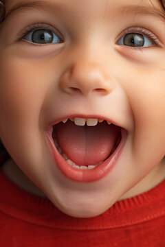 Retrato de cerca de un ni&ntilde;o riendo.
