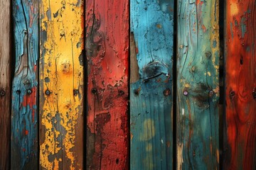Old Wood Colorful Grungy Background
