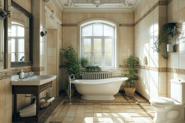 stylish oasis with this retro-inspired minimalist bathroom design, boasting sleek lines, timeless...