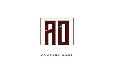 AO, OA, A, O Abstract Letters Logo Monogram