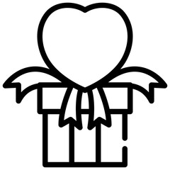 box gift love heart simple line
