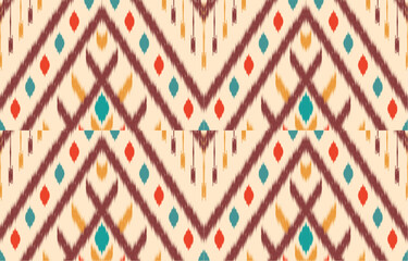 Ethnic abstract ikat art. Aztec ornament print. geometric ethnic pattern seamless  color oriental.  Design for background ,curtain, carpet, wallpaper, clothing, wrapping, Batik, vector illustration.