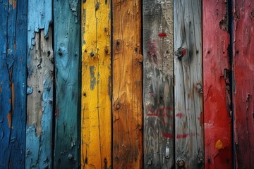 Old Wood Background Colorful - Stylize