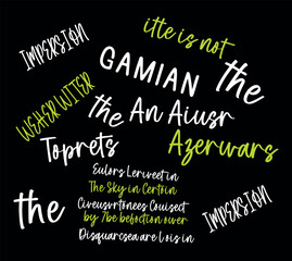 From various articles text typography Creative special art design - Vector
