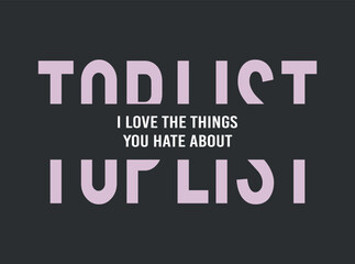 Toplist text typography Creative special art design - Vector
