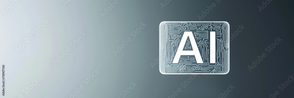 Aufkleber ai concept with metallic circuit design on a sleek dark backdrop.