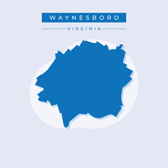 Vector illustration vector of Waynesboro  map Virginia