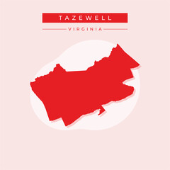 Vector illustration vector of Tazewell map Virginia