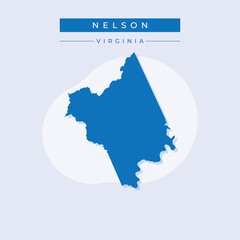 Obraz premium Vector illustration vector of Nelson map Virginia