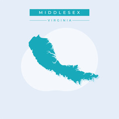 Vector illustration vector of Middlesex map Virginia
