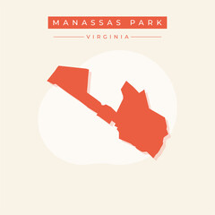 Vector illustration vector of Manassas Park map Virginia
