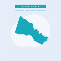 Vector illustration vector of Hanover map Virginia