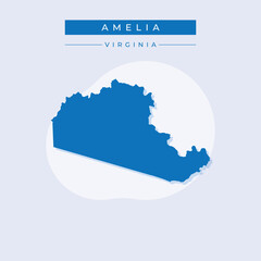 Vector illustration vector of Amelia map Virginia