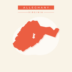 Vector illustration vector of Alleghany map Virginia