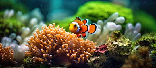 Marine aquarium housing Ocellaris Clownfish.