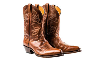 Western Wear Authentic Cowboy Boot Style Isolated on Transparent Background PNG.