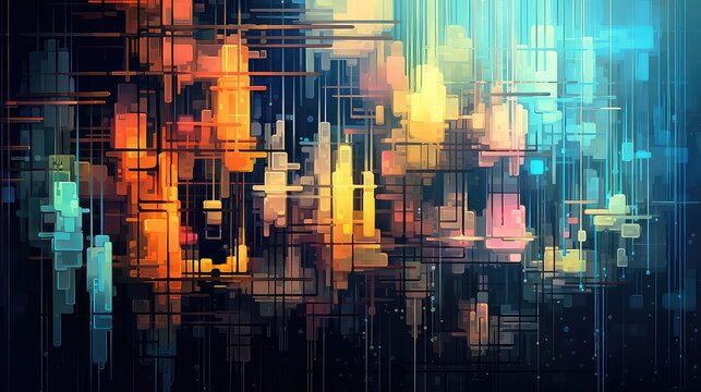 Abstract pixel art background