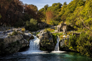 Wasserfall, Alcantara Schlucht, Sizilien, Italien, 28.10.2023 
