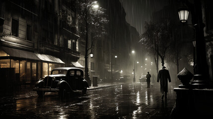 Under the Italian rain-soaked night - obrazy, fototapety, plakaty