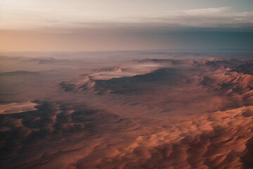 Mars planet landscape aerial view