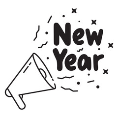 New Years Outline Icon Element