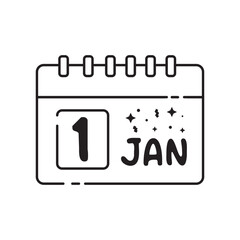 New Years Outline Icon Element